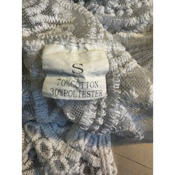 White Sheer Lace Kimono Duster Cardigan Size Small - Picture 6 of 7